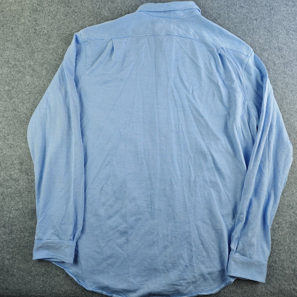 Polo Ralph Lauren Knit Houndstooth Shirt Mens XL Blue White Button Up Cotton - Picture 8 of 9